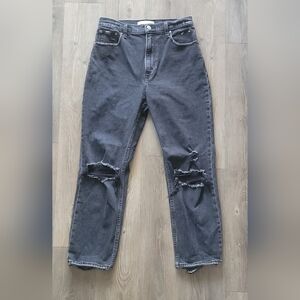 Abecrombie & Fitch the ankle straight ultra high rise size 27/4r jeans black